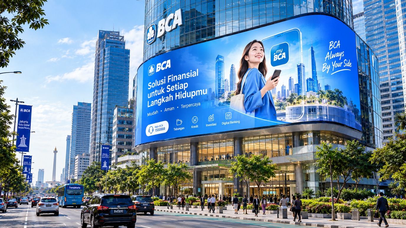 Layar Curved Outdoor LED Videotron Raksasa Tahan Cuaca pada Fasad Gedung Modern