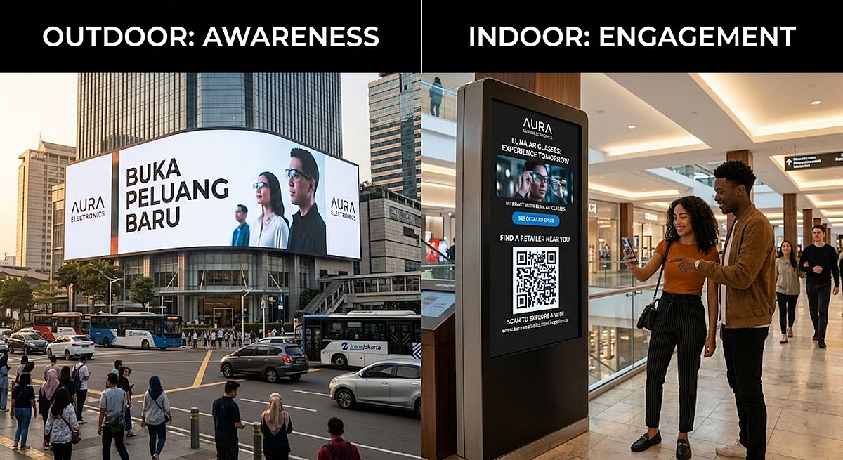 Strategi Penempatan Videotron Outdoor dan Indoor